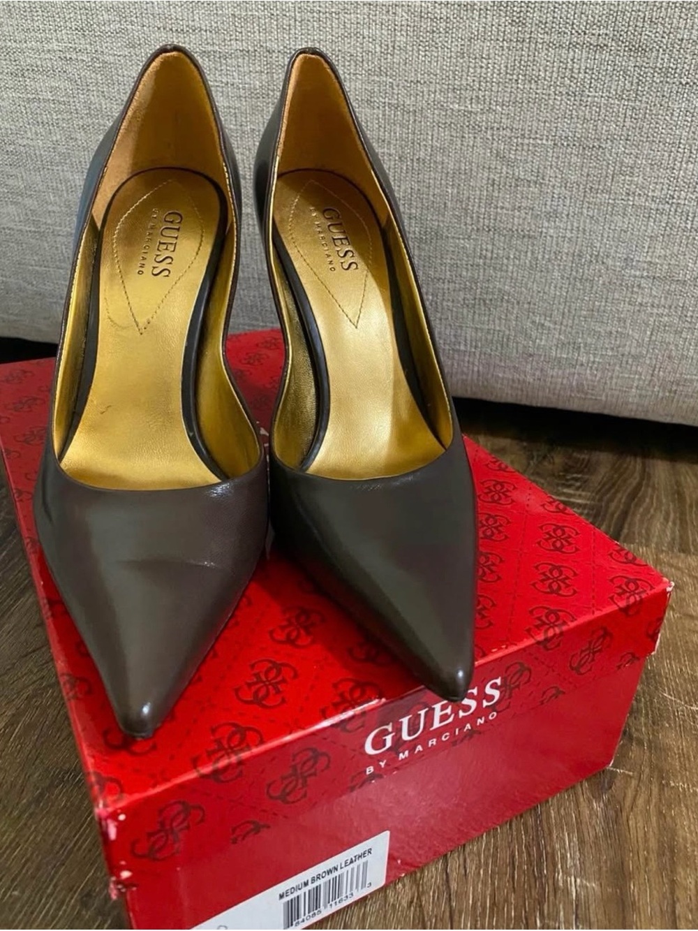 adidas Brown Pointed Toe Leather Heels